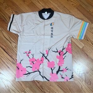 Team Fish Taco Blossoms Jersey Button Down Kimono Inspired Customized Name Back